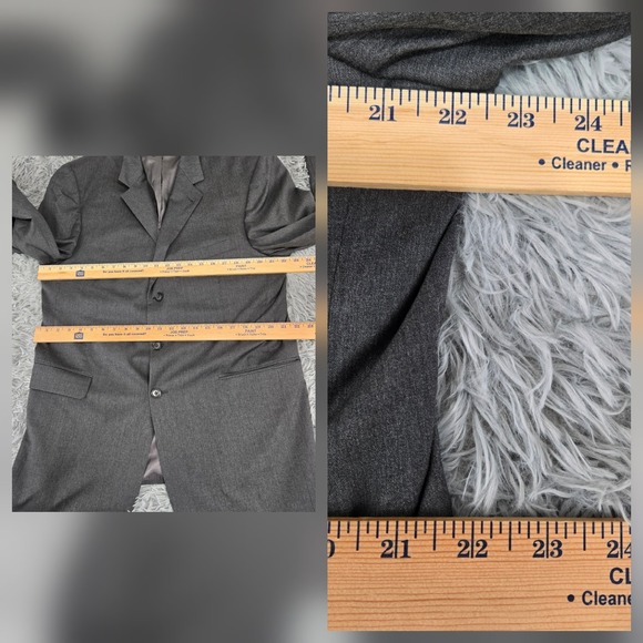 Jos A. Bank Mitchell Signature 44L Gray 3 Button Single Vent Blazer Sport Jacket - Picture 3 of 7